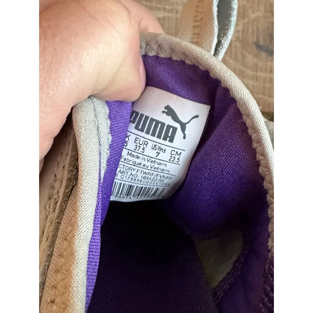 Puma Golf Womens Light Gray Shoes With Purple Interior